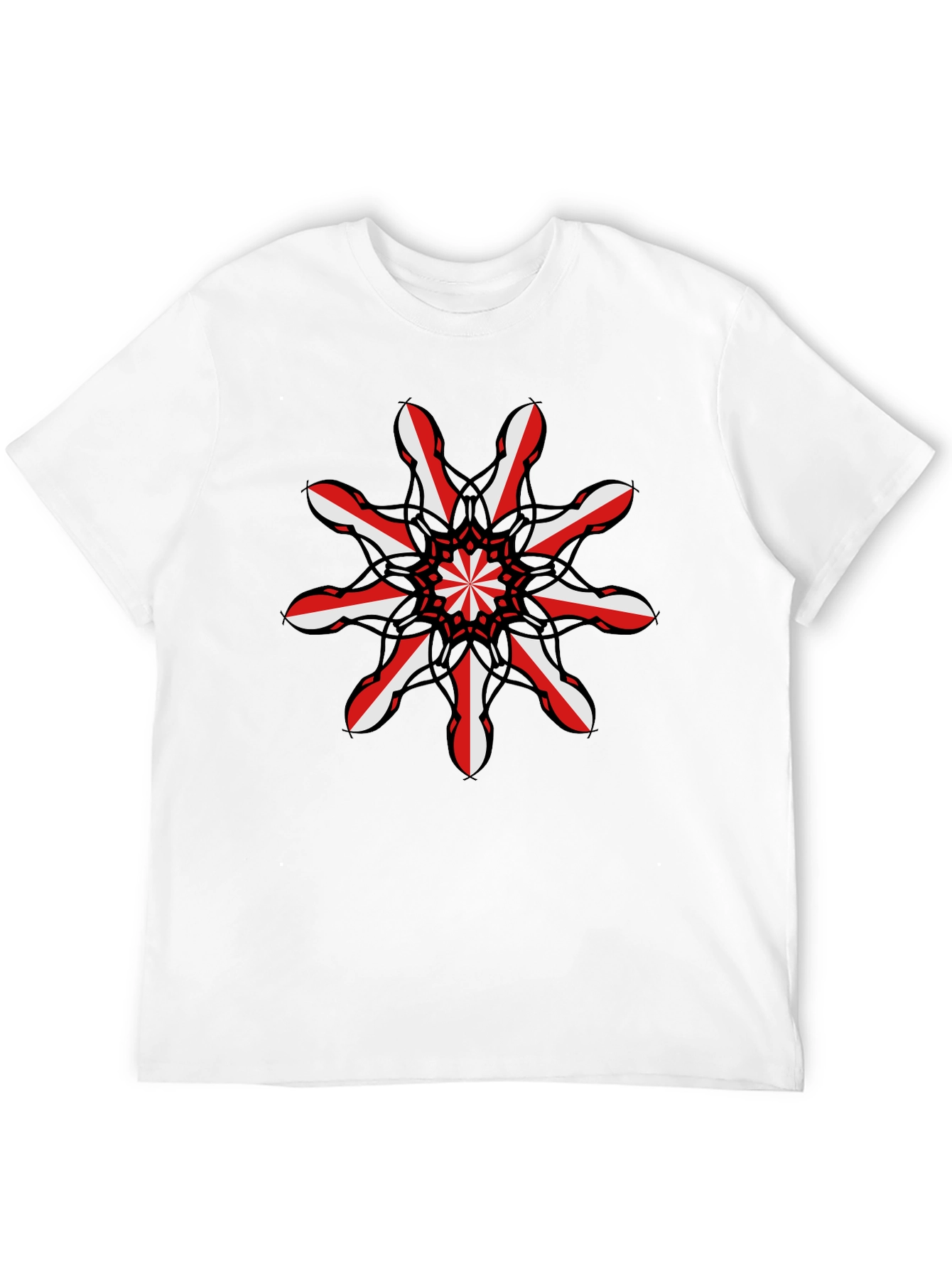 Abstract Mandala Graphic Tee - Stylish Black T-Shirt