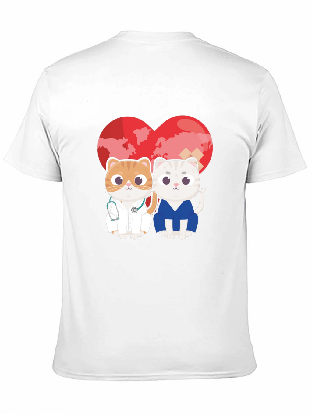 Doctor Cat T-Shirt - Heart Graphic