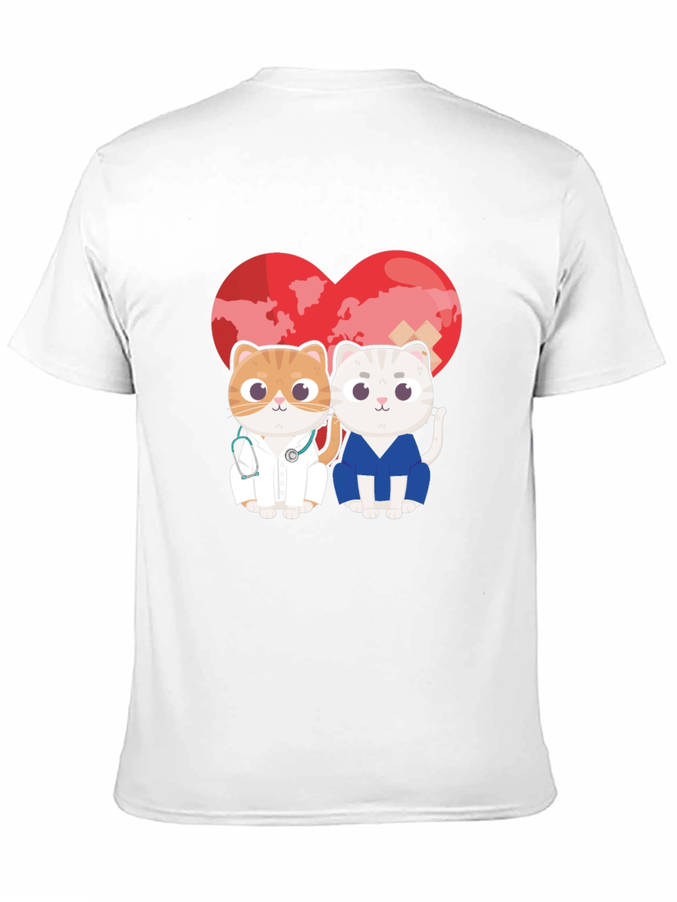 Doctor Cat T-Shirt - Heart Graphic