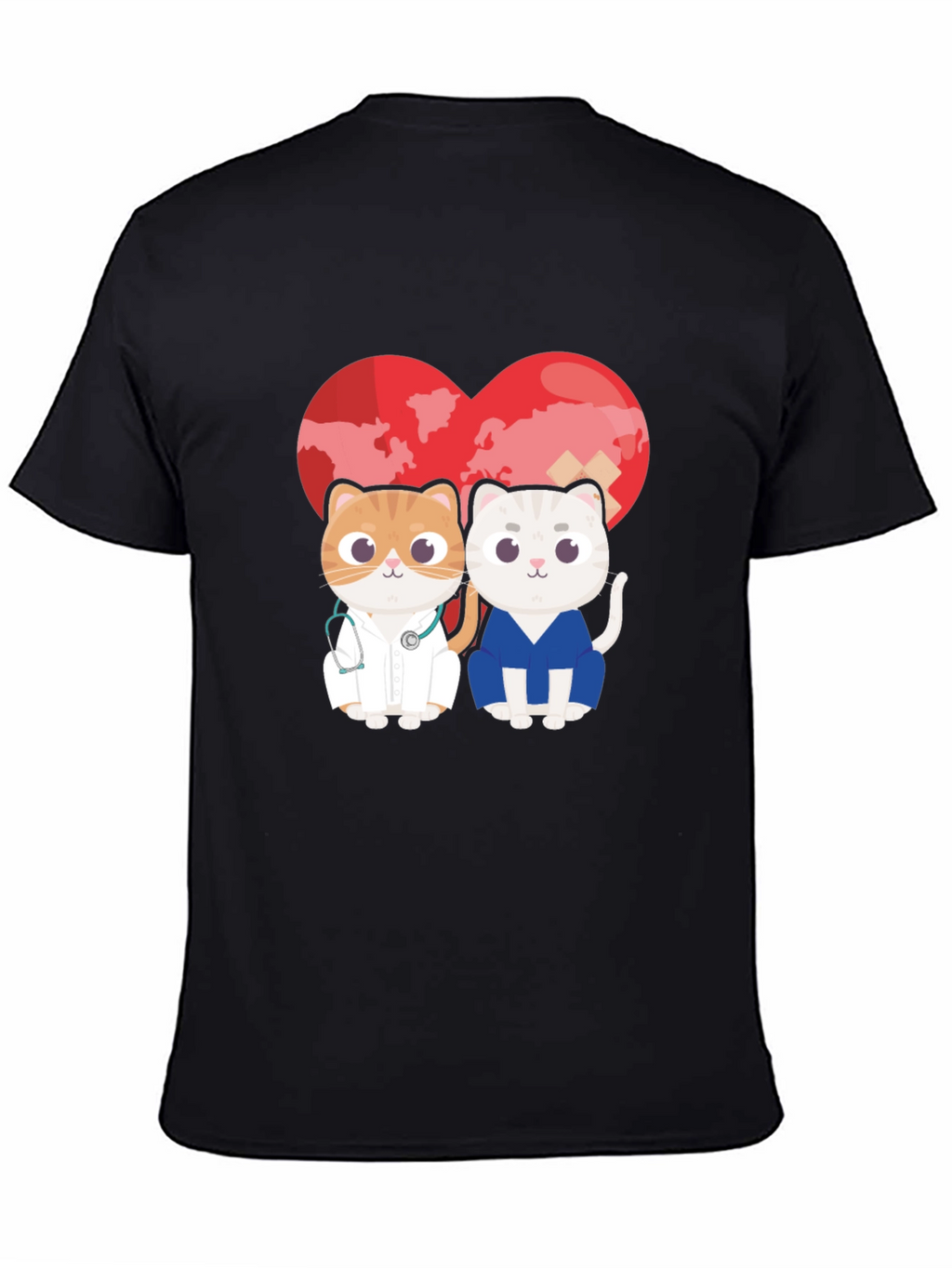Doctor Cat T-Shirt - Heart Graphic