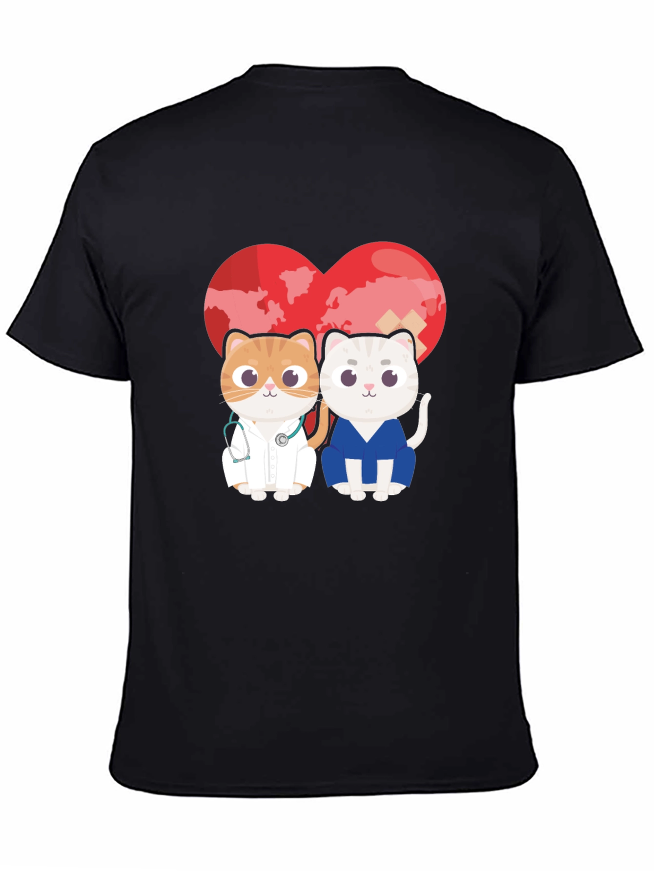Doctor Cat T-Shirt - Heart Graphic