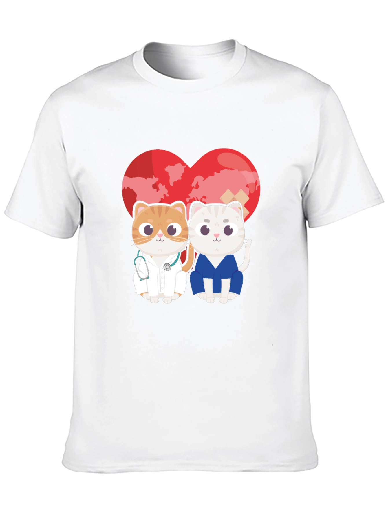 Doctor Cat T-Shirt - Heart Graphic