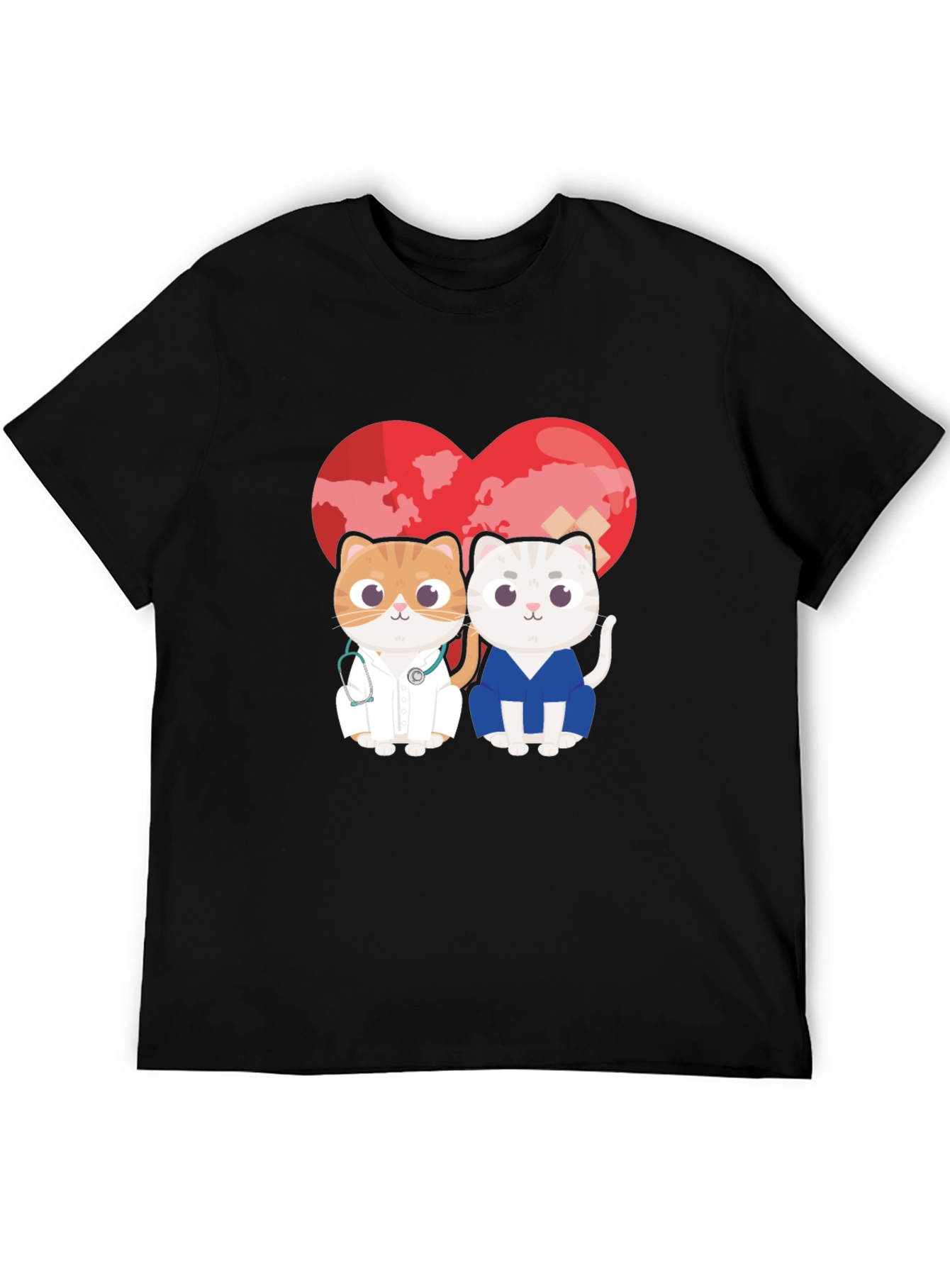 Doctor Cat T-Shirt - Heart Graphic