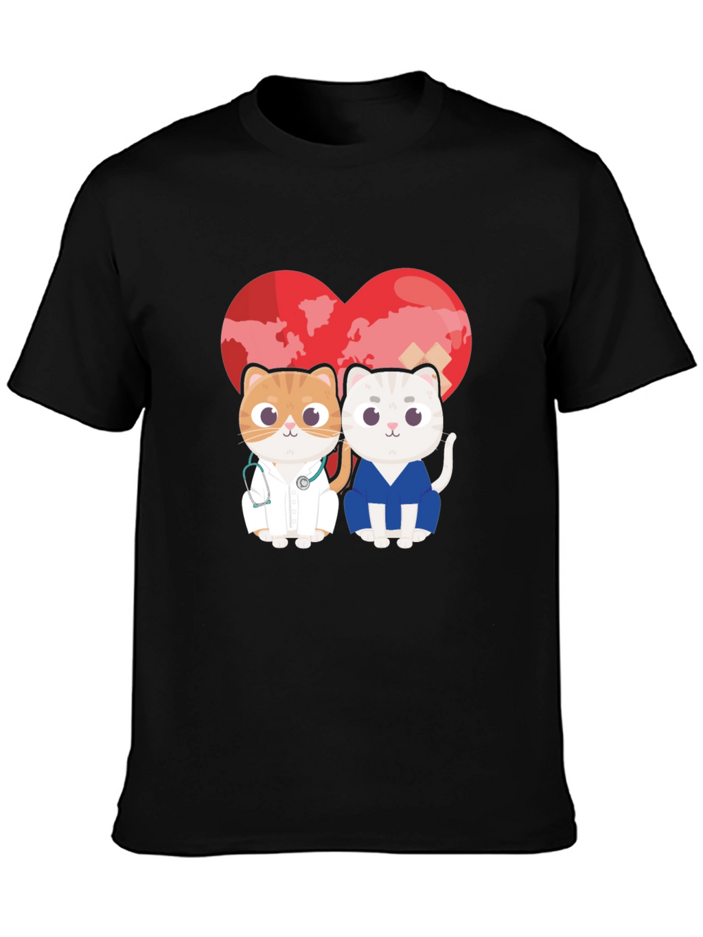 Doctor Cat T-Shirt - Heart Graphic