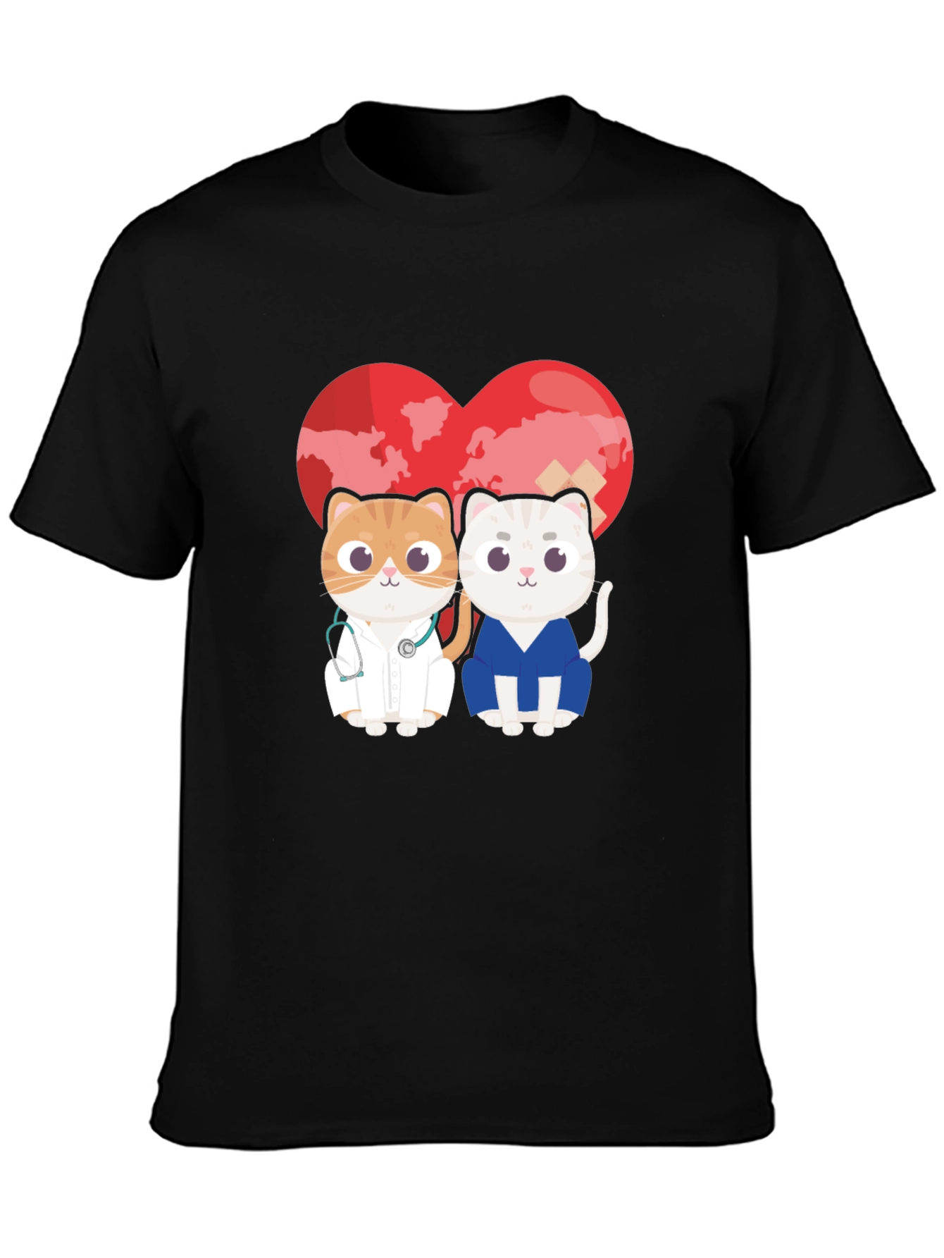 Doctor Cat T-Shirt - Heart Graphic