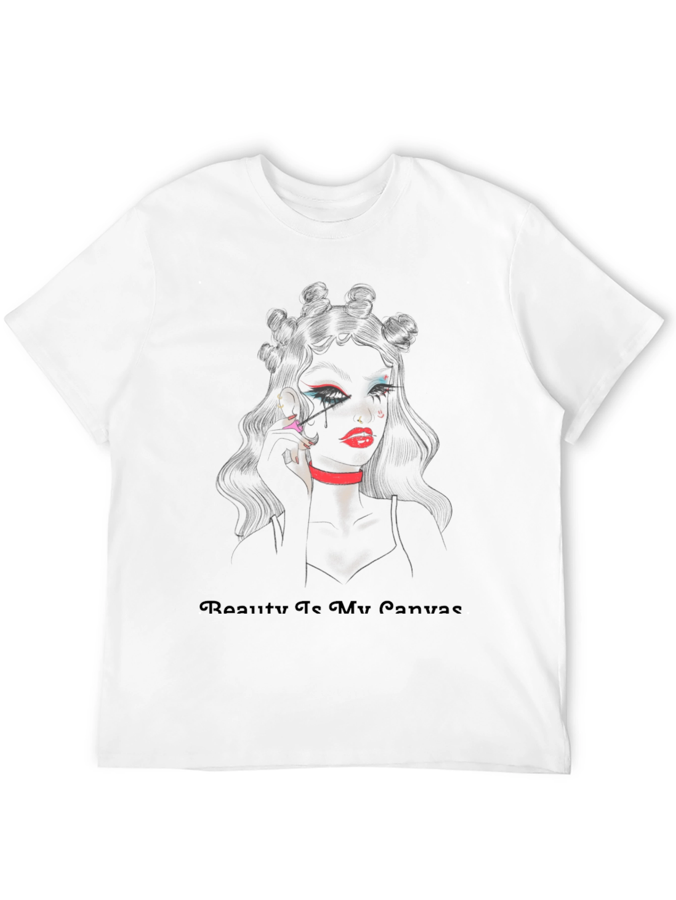 Beauty Is My Canvas Graphic Tee - Stylish Black T-Shirt