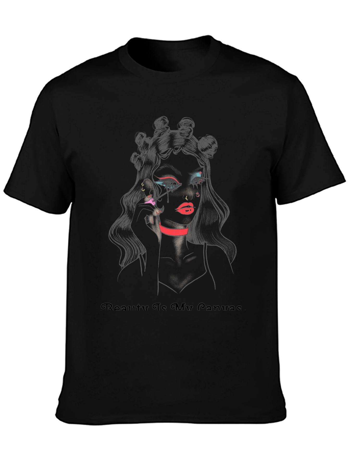 Beauty Is My Canvas Graphic Tee - Stylish Black T-Shirt