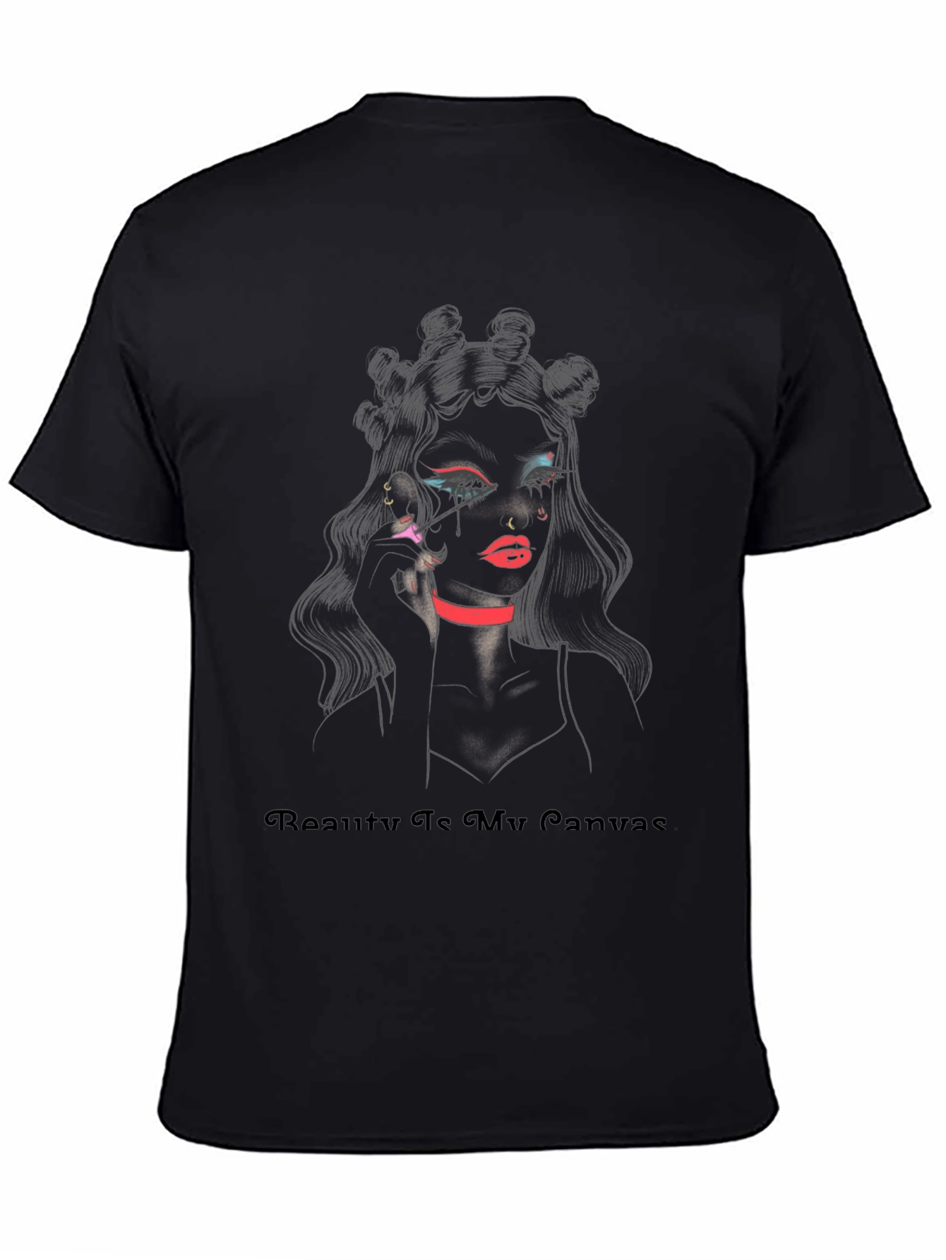 Beauty Is My Canvas Graphic Tee - Stylish Black T-Shirt