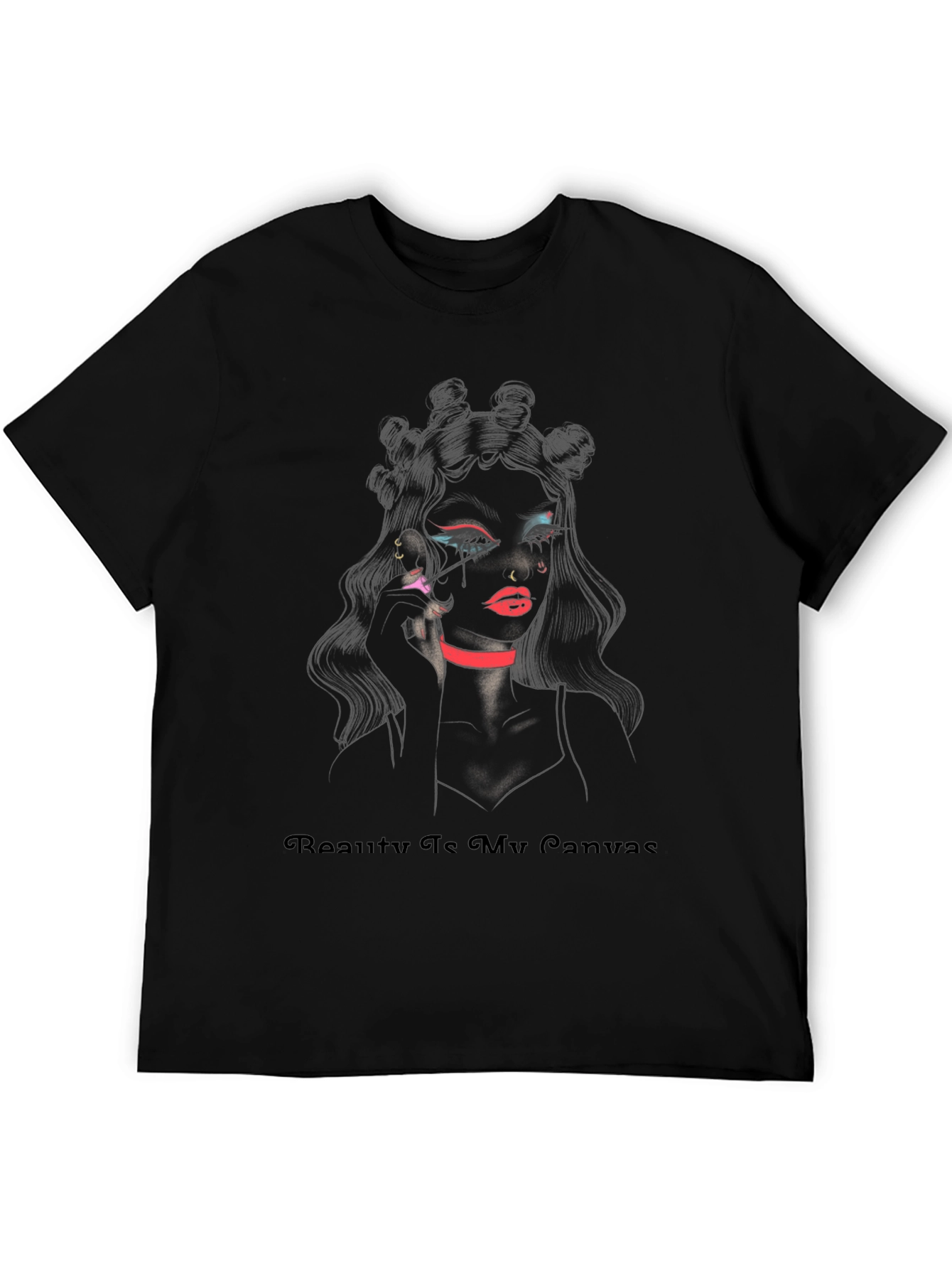 Beauty Is My Canvas Graphic Tee - Stylish Black T-Shirt