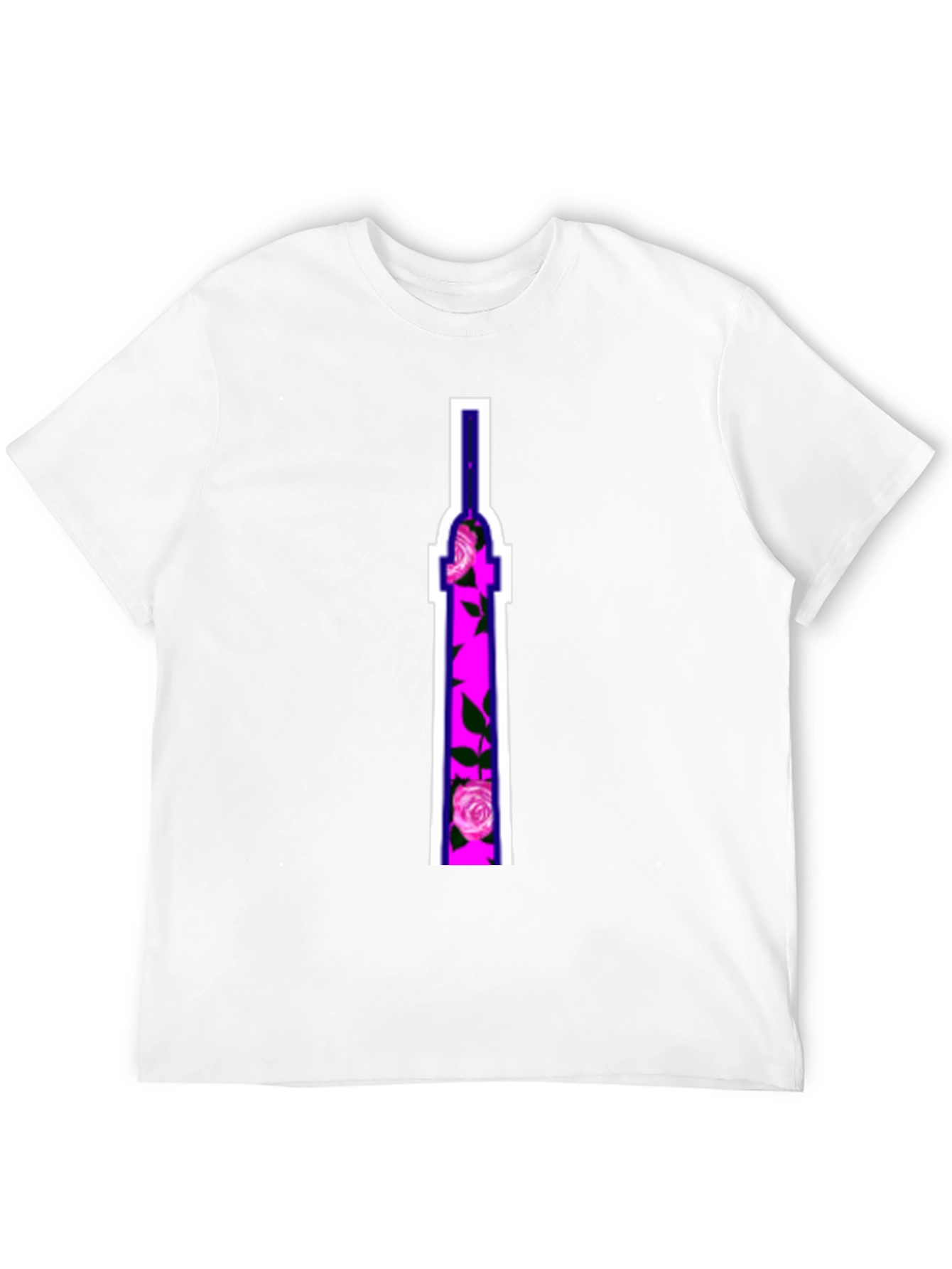 Floral Tower Graphic Tee - Black Cotton T-Shirt