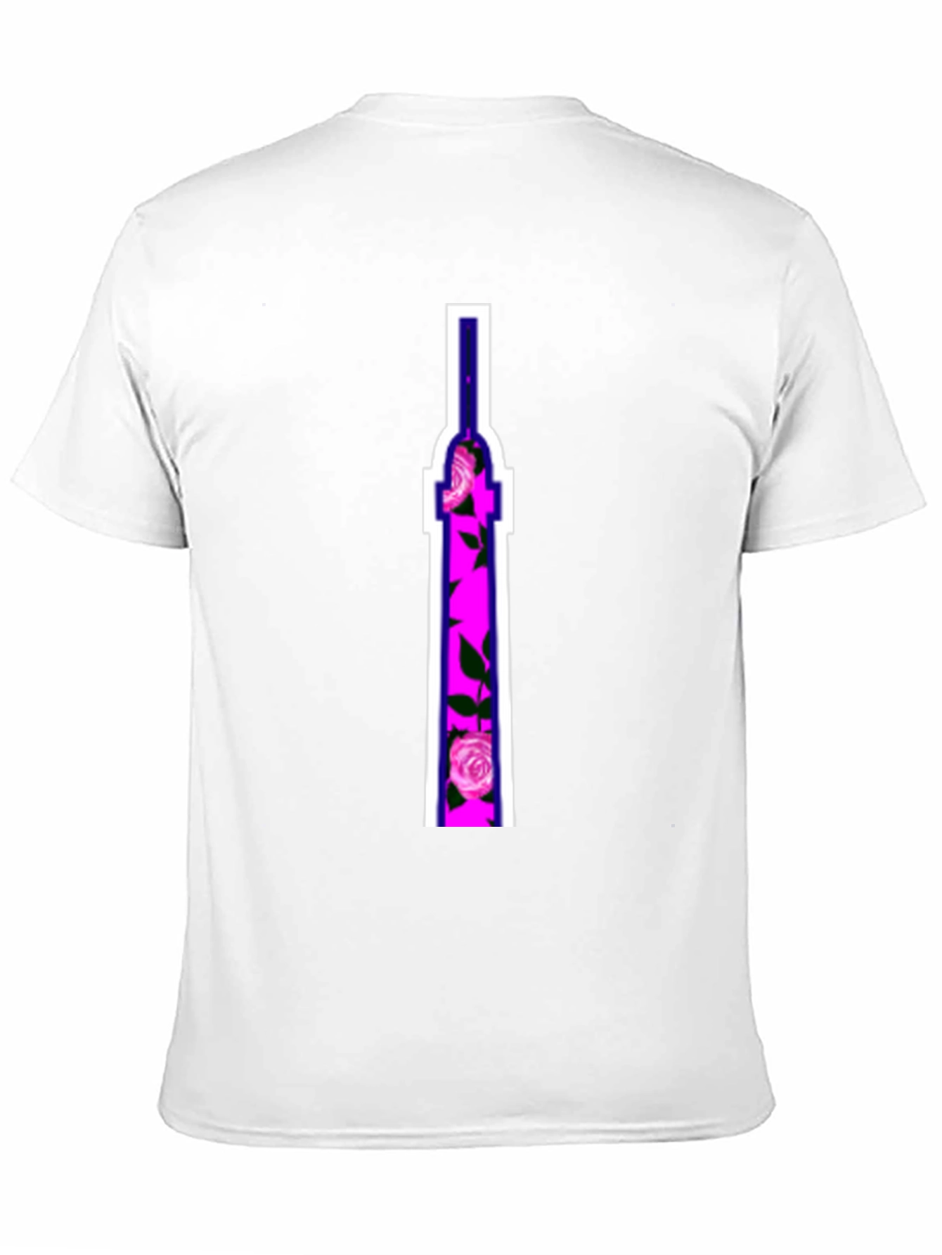 Floral Tower Graphic Tee - Black Cotton T-Shirt