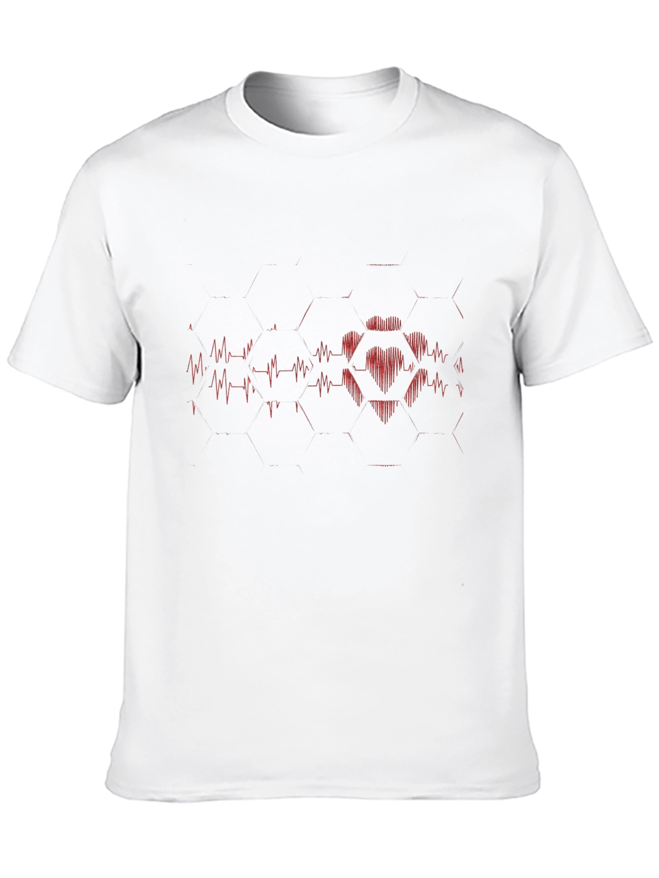 Heartbeat Hex Graphic Tee - Stylish Black Cotton Shirt
