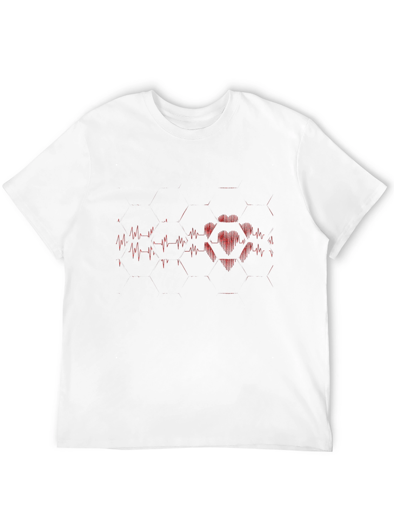 Heartbeat Hex Graphic Tee - Stylish Black Cotton Shirt