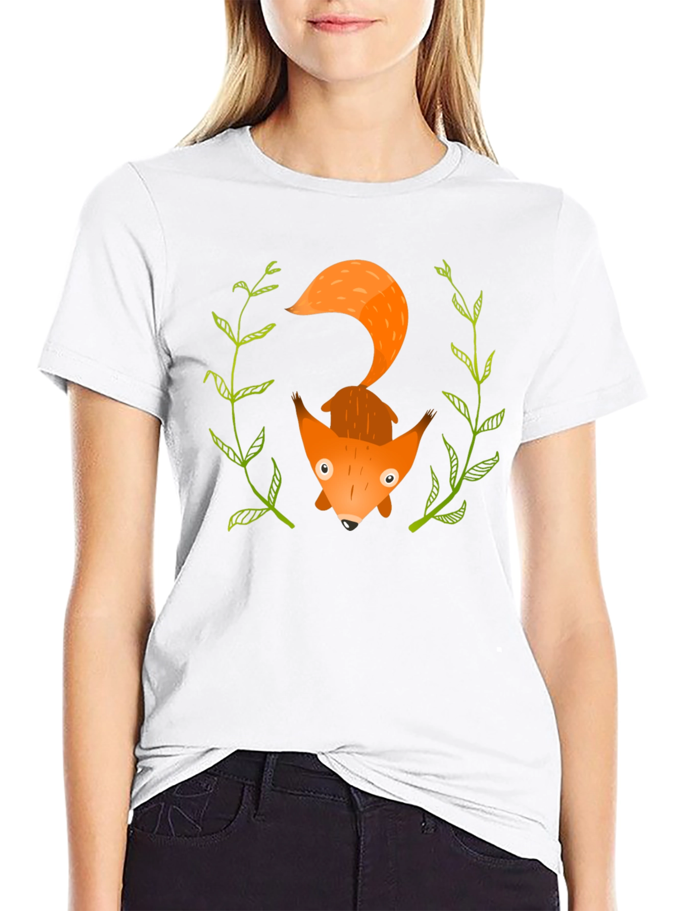 Cute Fox Graphic Tee - Mens Black T-Shirt