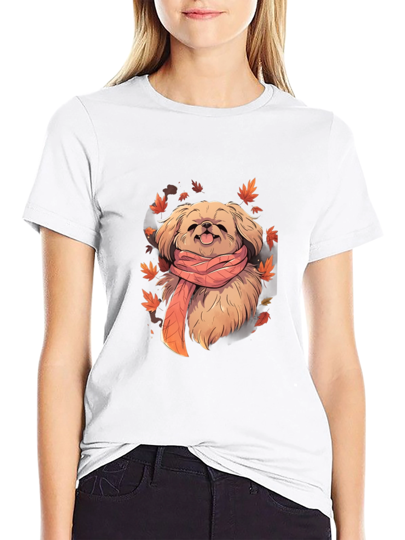 Dog in Scarf Graphic Tee