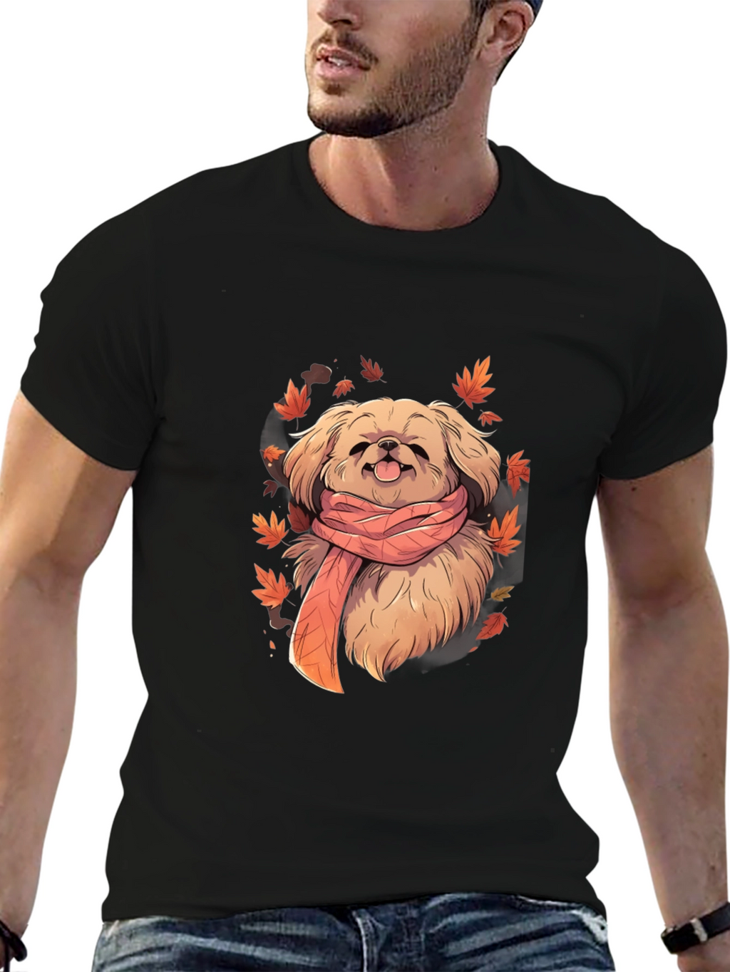 Dog in Scarf Graphic Tee