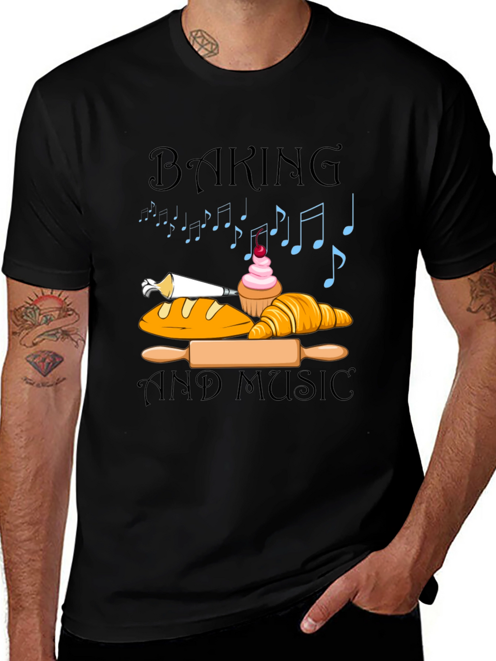 Baking and Music Graphic T-Shirt