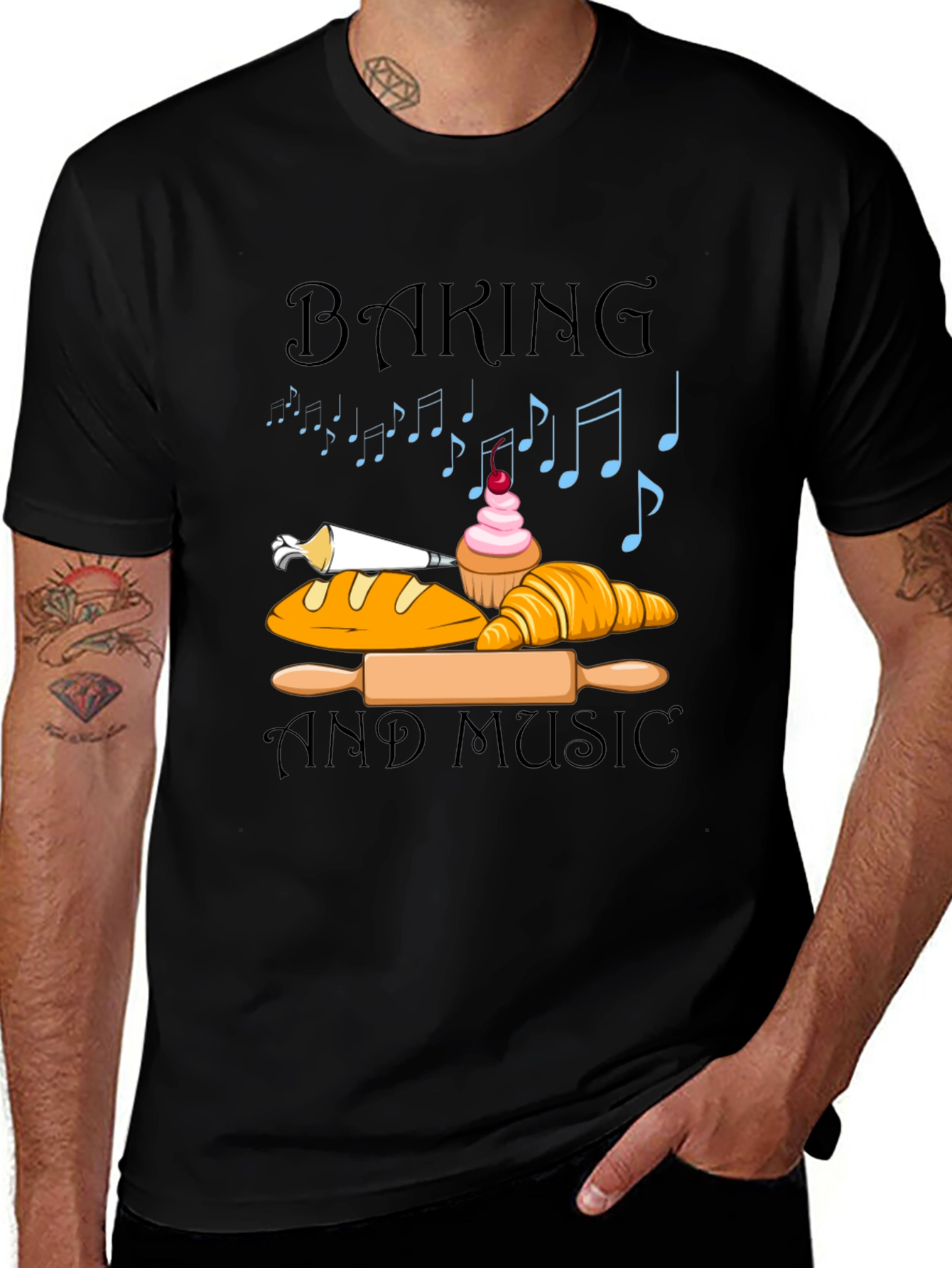 Baking and Music Graphic T-Shirt
