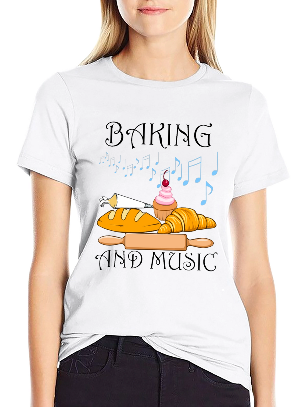 Baking and Music Graphic T-Shirt