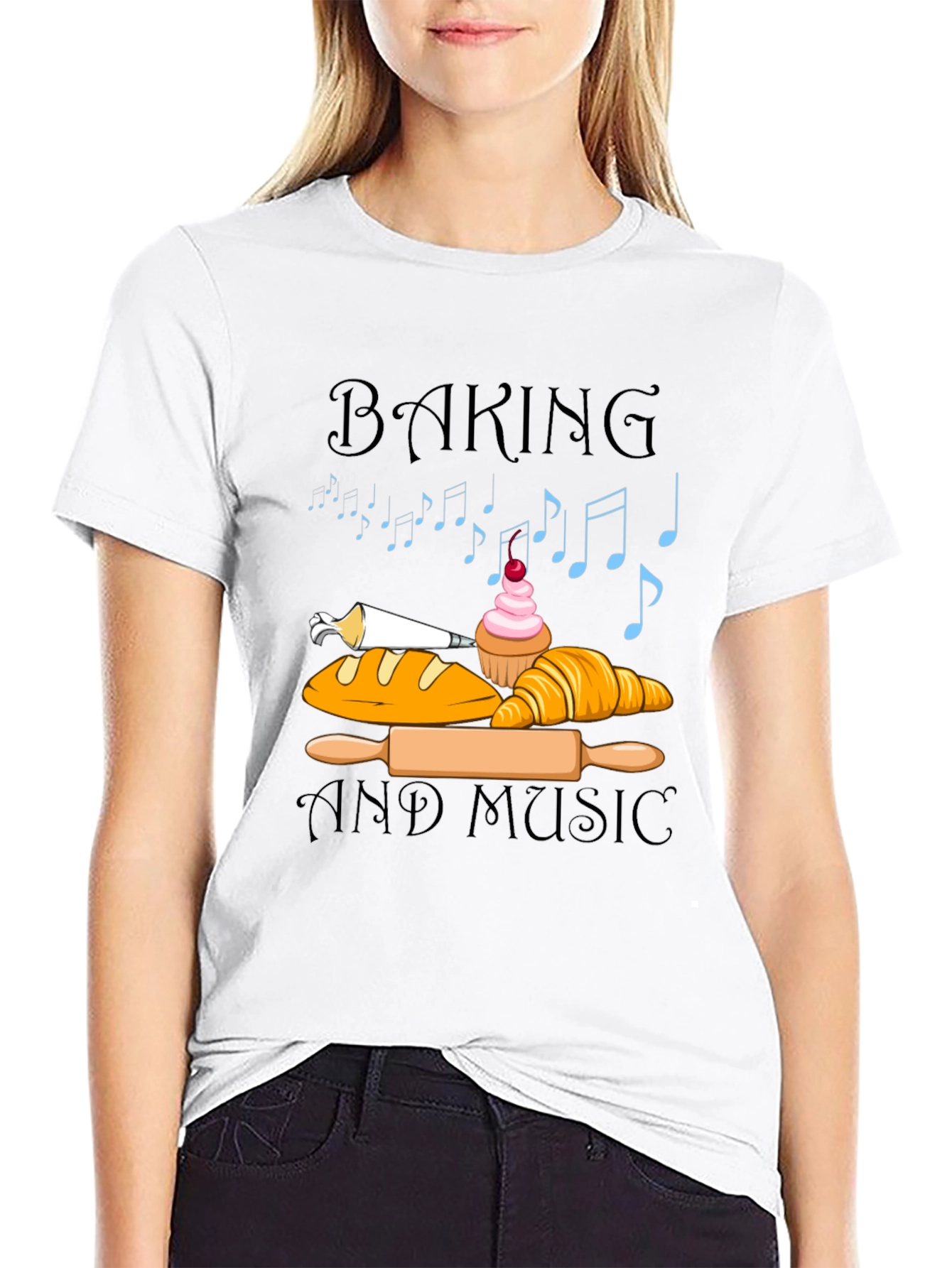Baking and Music Graphic T-Shirt