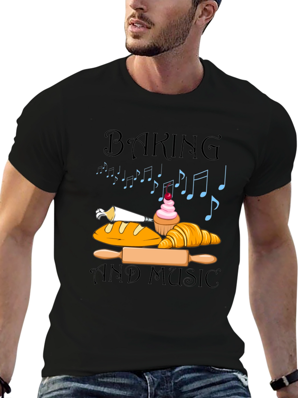 Baking and Music Graphic T-Shirt