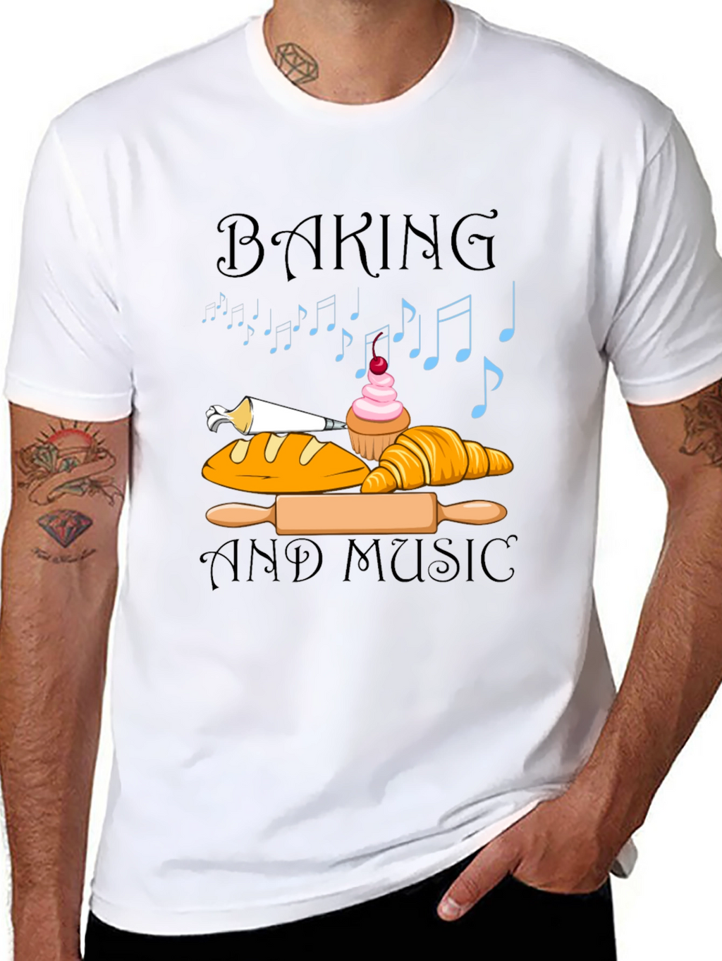 Baking and Music Graphic T-Shirt
