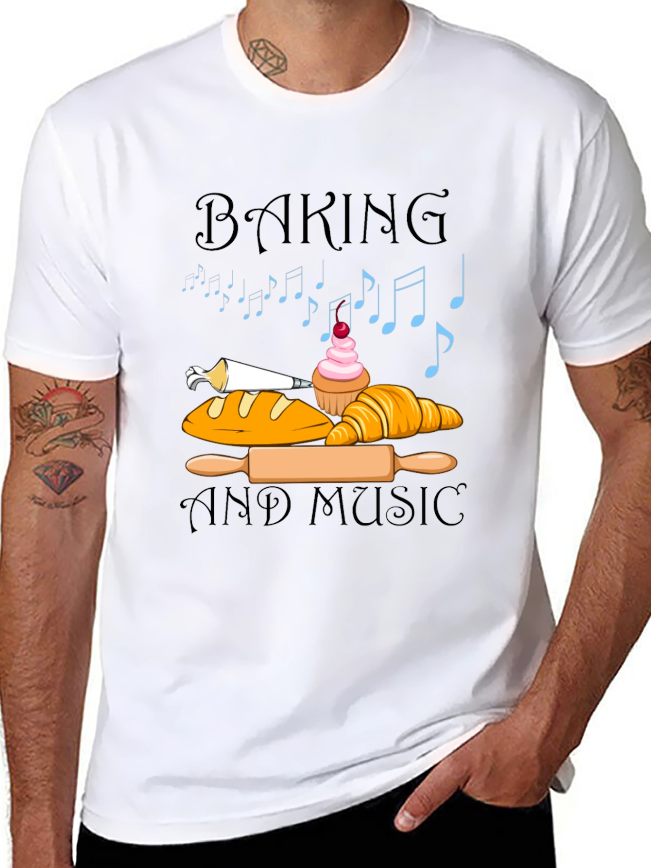 Baking and Music Graphic T-Shirt