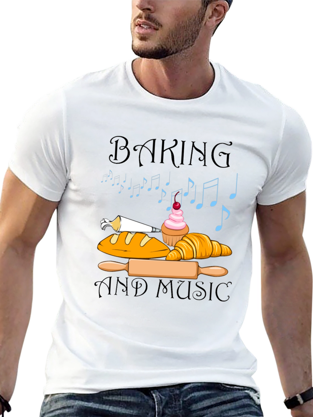 Baking and Music Graphic T-Shirt