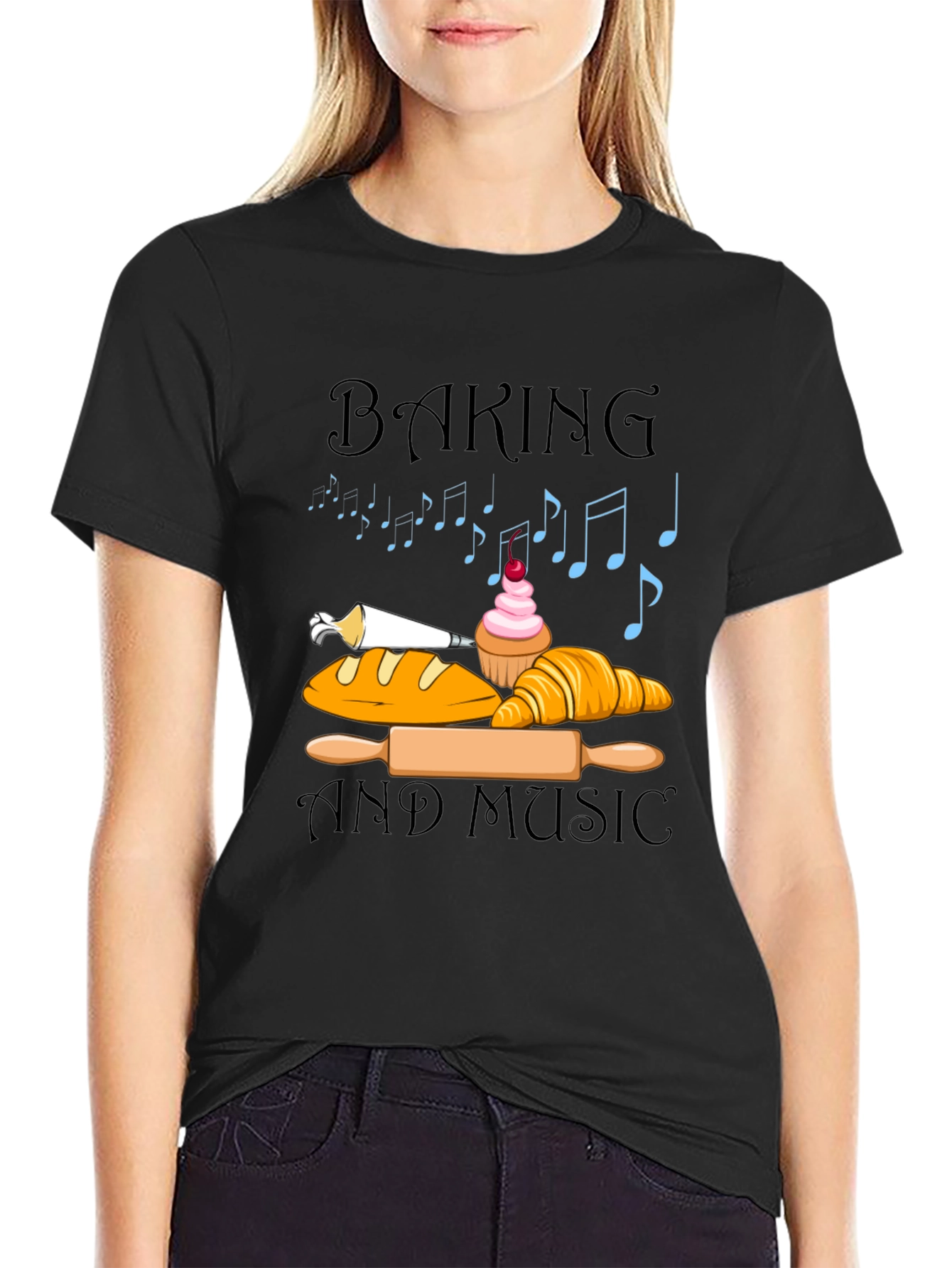 Baking and Music Graphic T-Shirt
