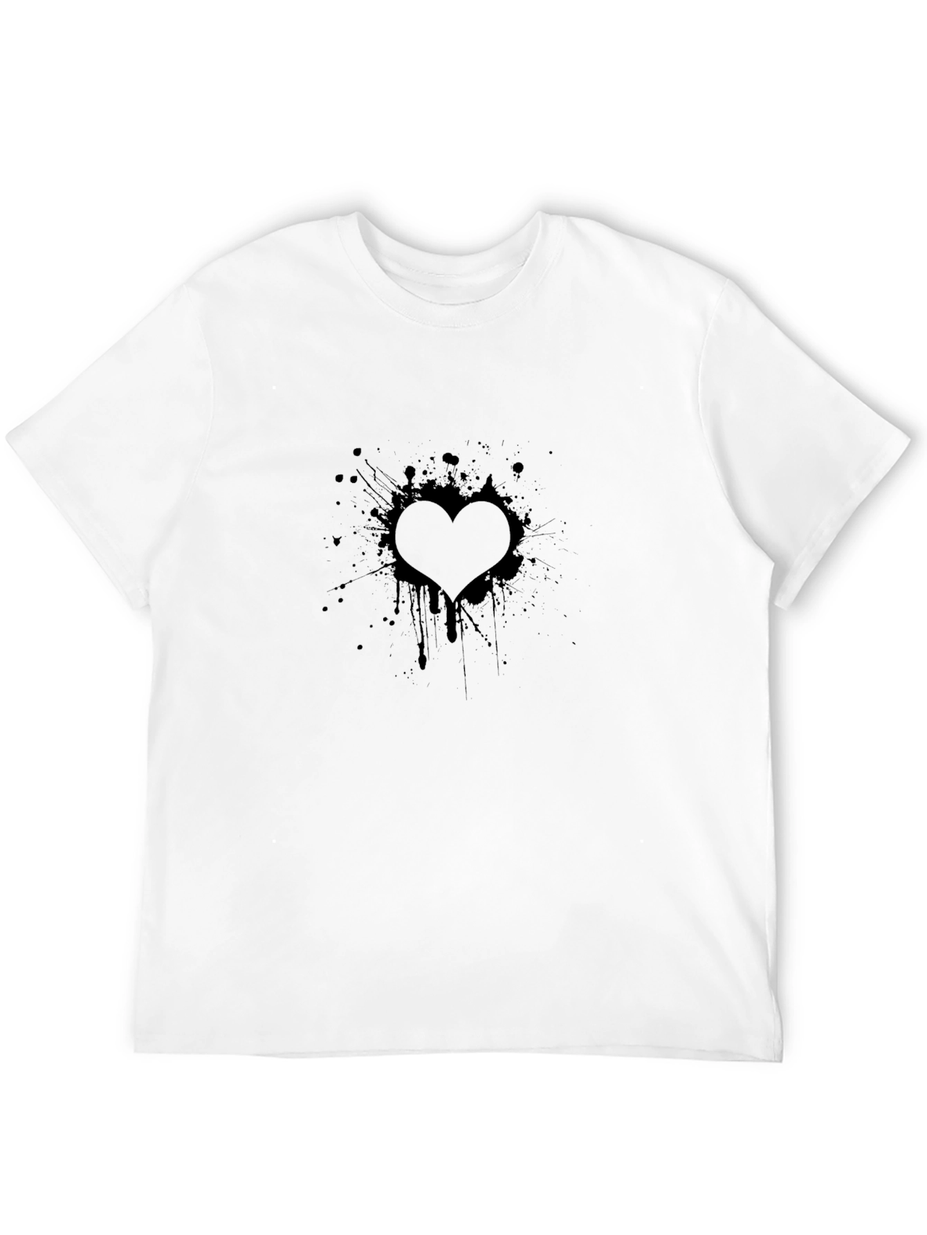 Heart Splash Black T-Shirt