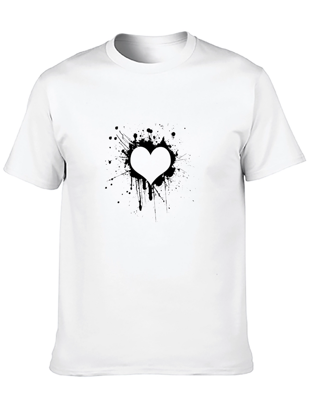 Heart Splash Black T-Shirt