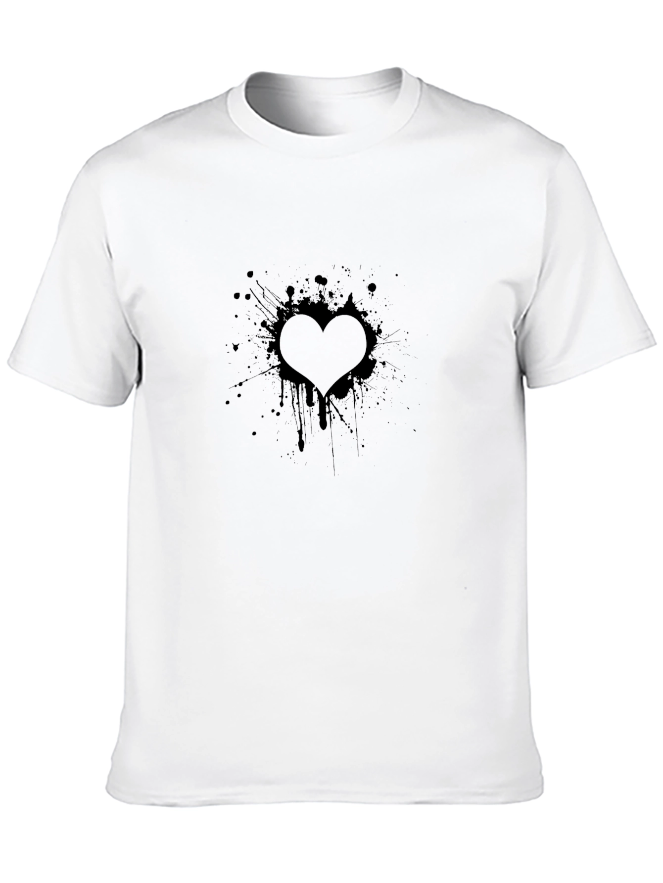 Heart Splash Black T-Shirt