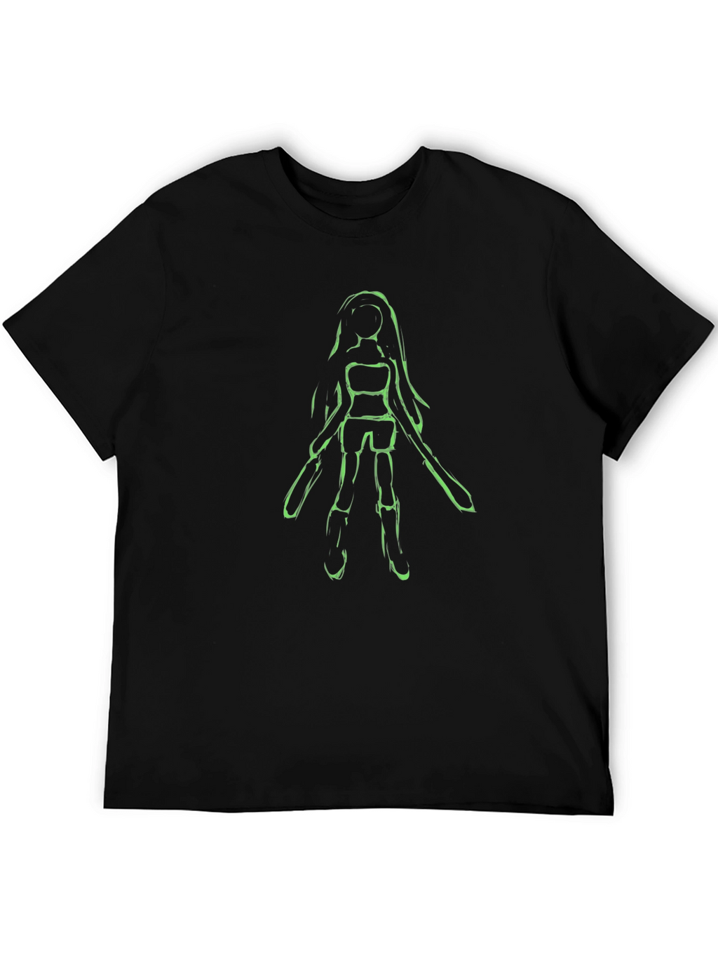 Unique Character Graphic Black T-Shirt