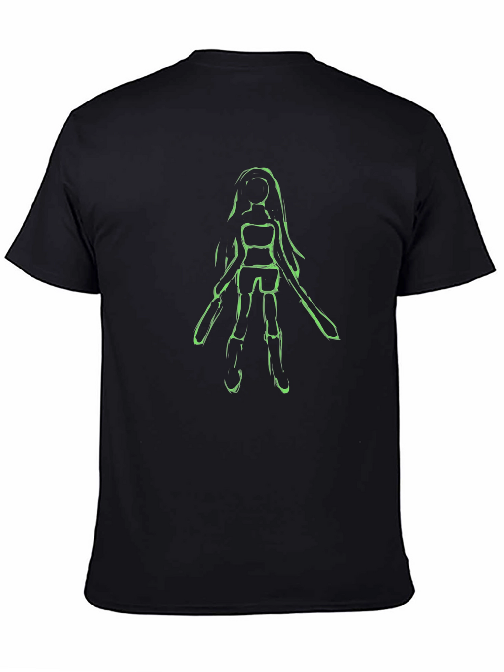 Unique Character Graphic Black T-Shirt