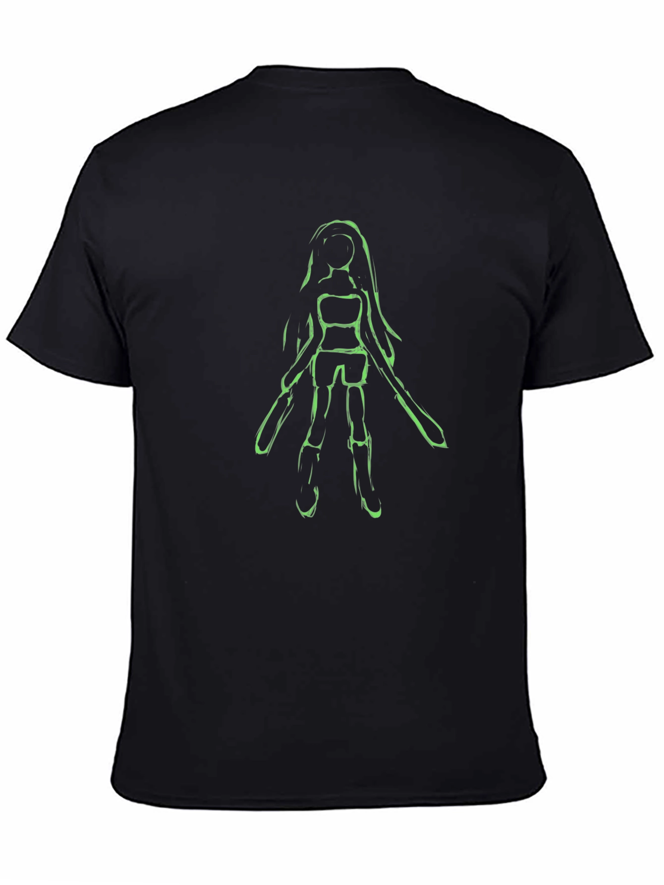 Unique Character Graphic Black T-Shirt