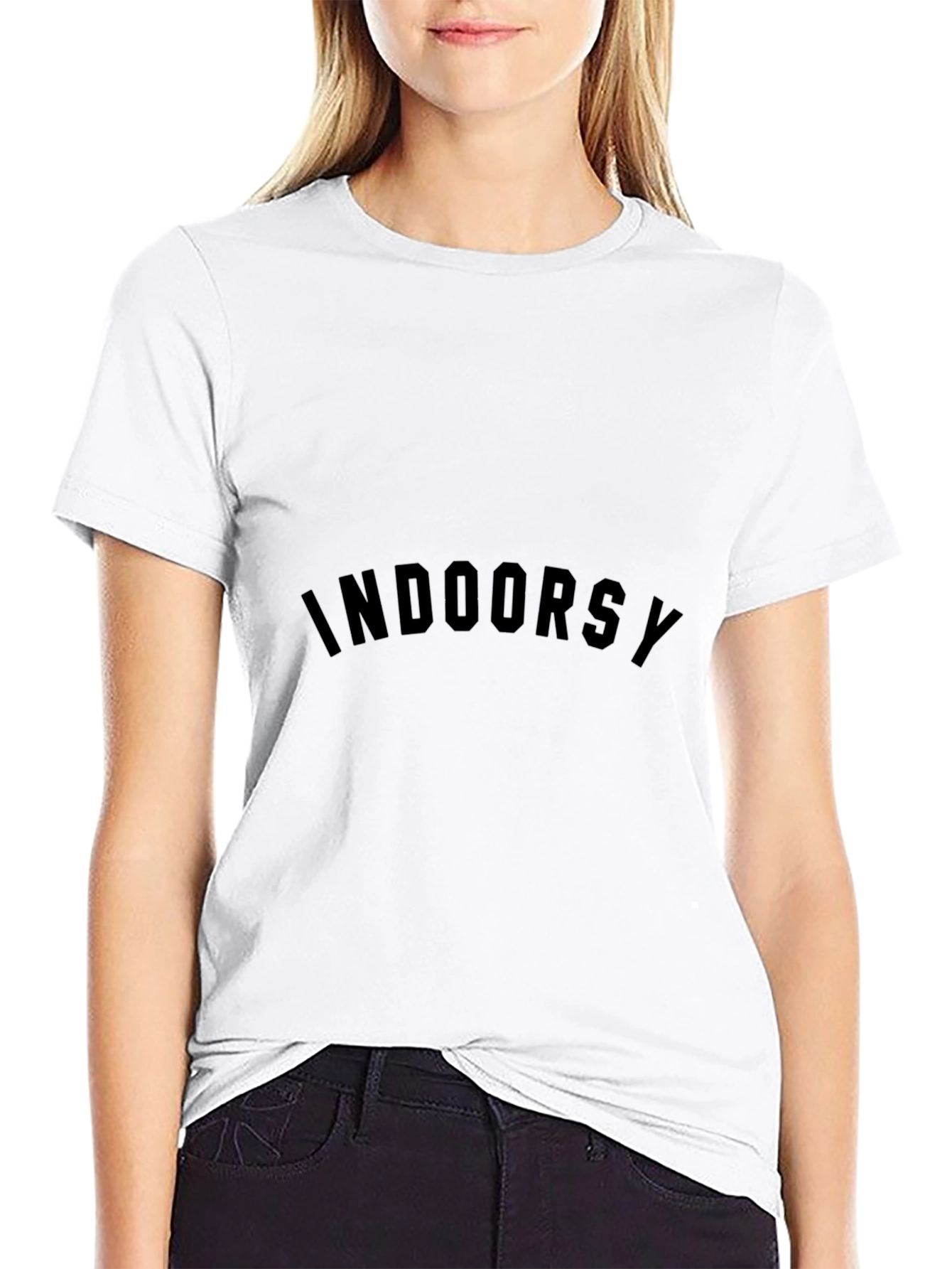 Indoorsy Black Crewneck T-Shirt