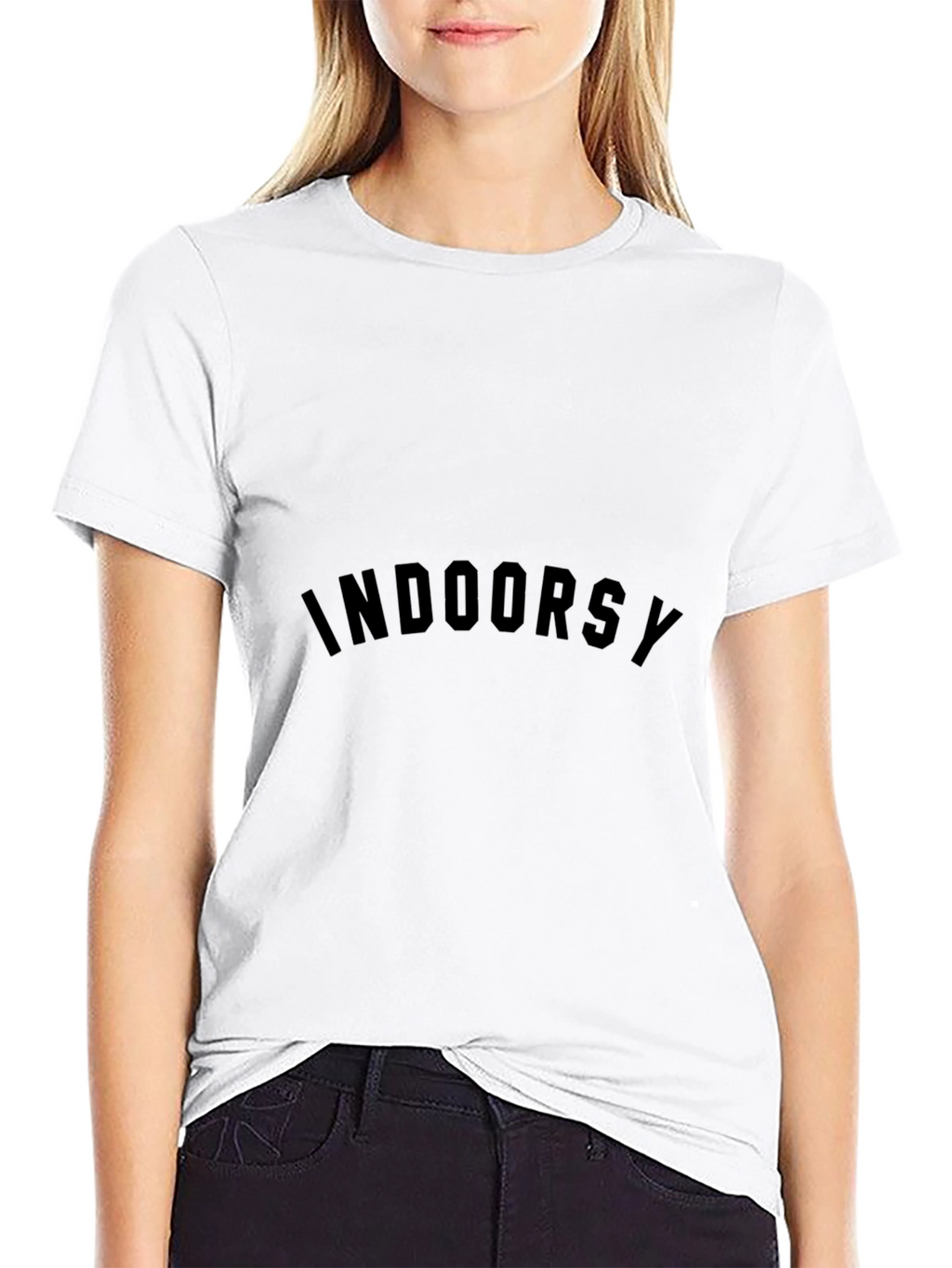 Indoorsy Black Crewneck T-Shirt