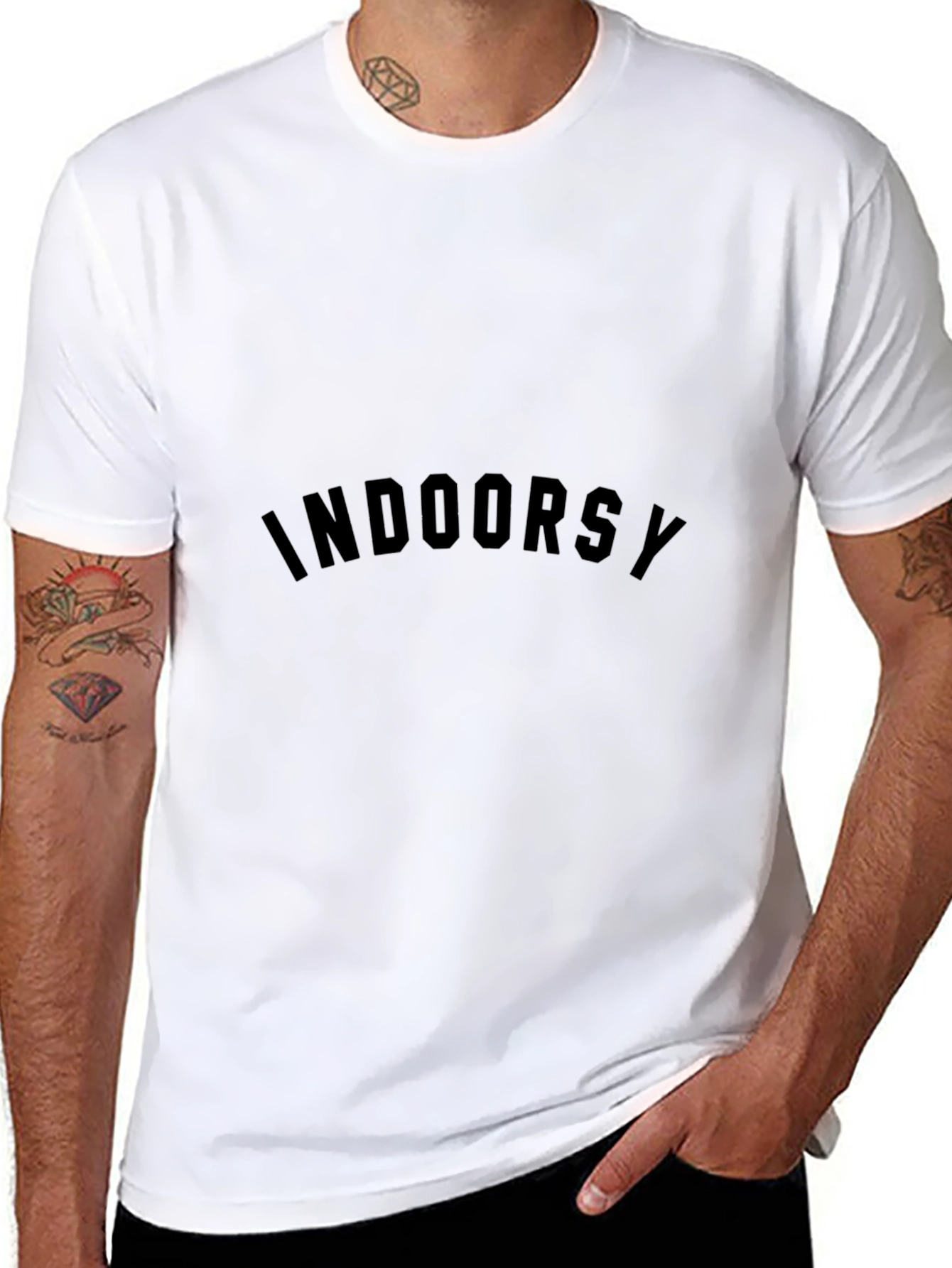 Indoorsy Black Crewneck T-Shirt
