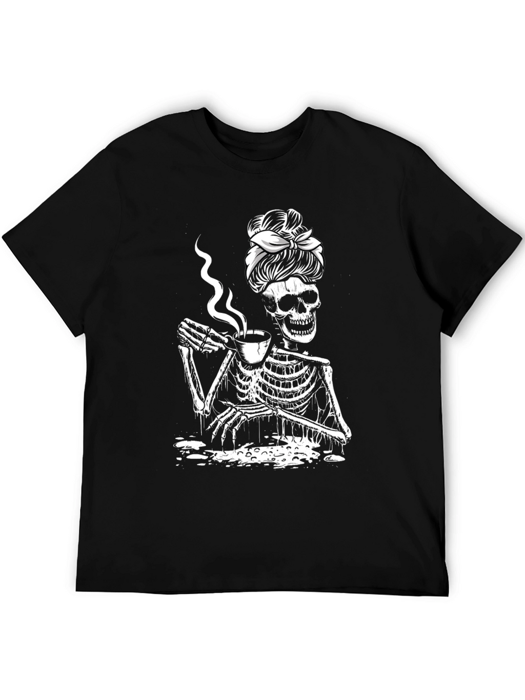 Coffee Skeleton T-Shirt - Funny Graphic Tee