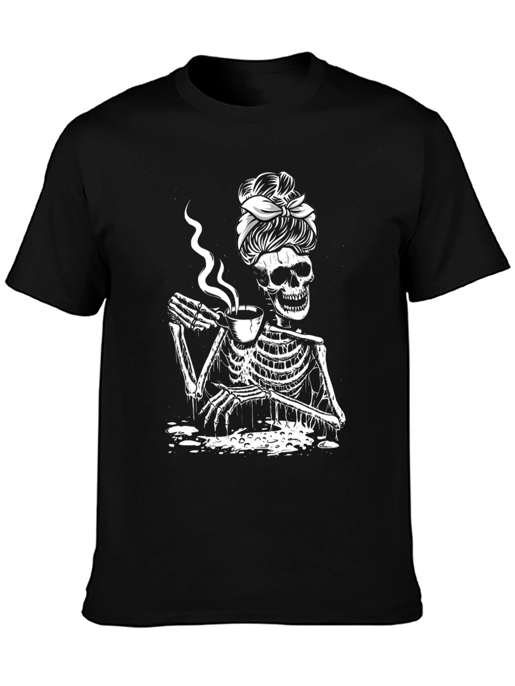 Coffee Skeleton T-Shirt - Funny Graphic Tee