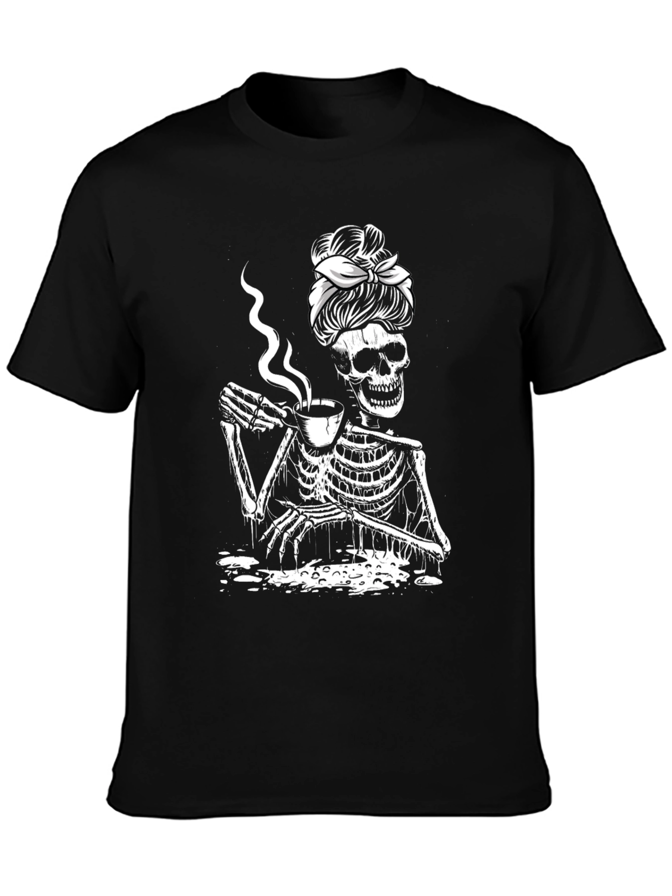 Coffee Skeleton T-Shirt - Funny Graphic Tee