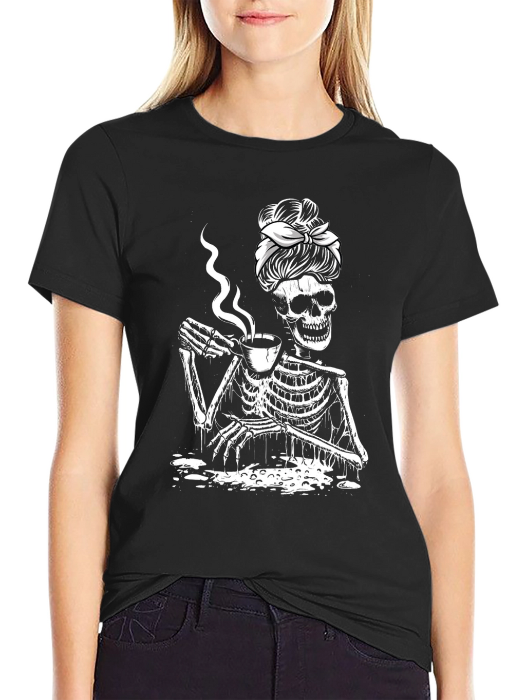 Coffee Skeleton T-Shirt - Funny Graphic Tee