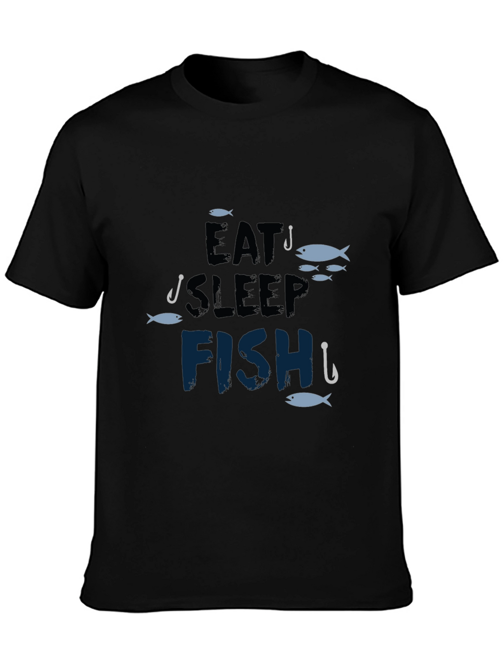 Eat Sleep Fish Black T-Shirt