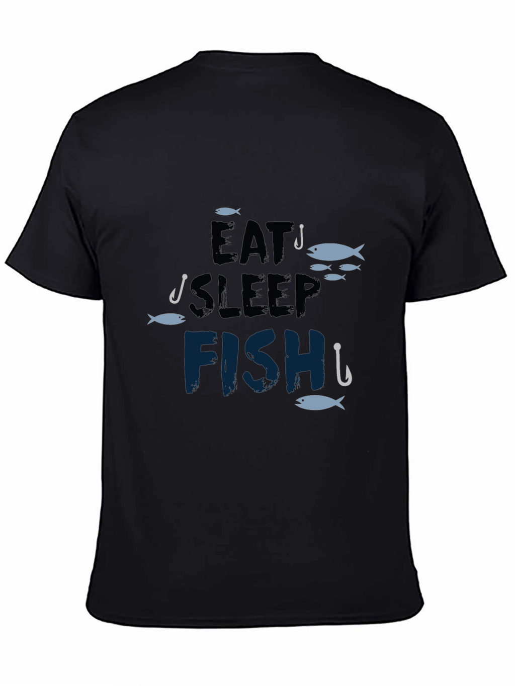 Eat Sleep Fish Black T-Shirt