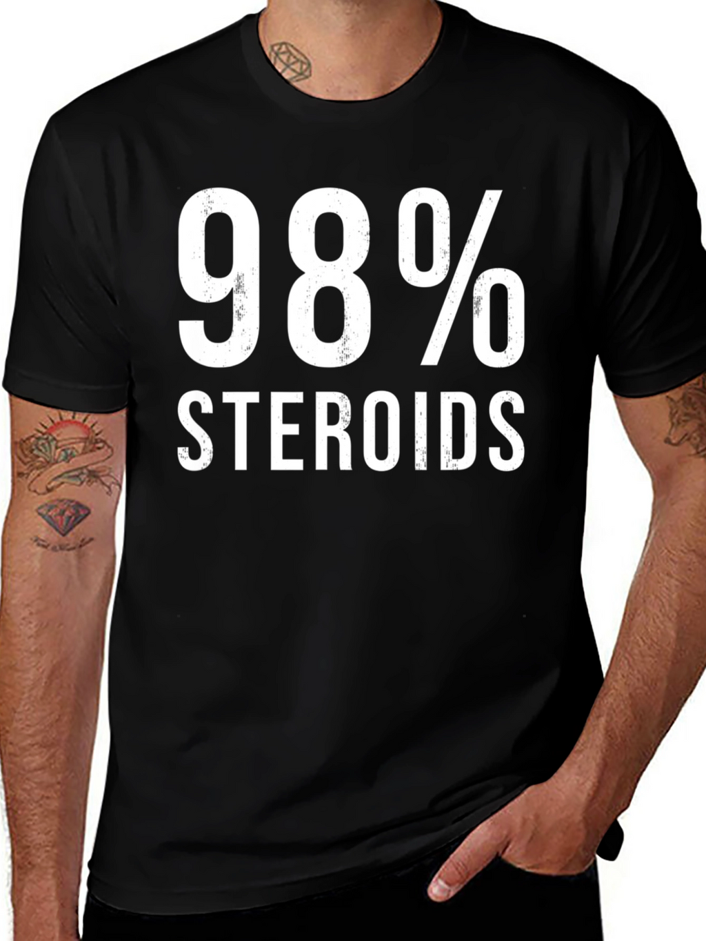 98% Steroids Funny Gym Workout T-Shirt