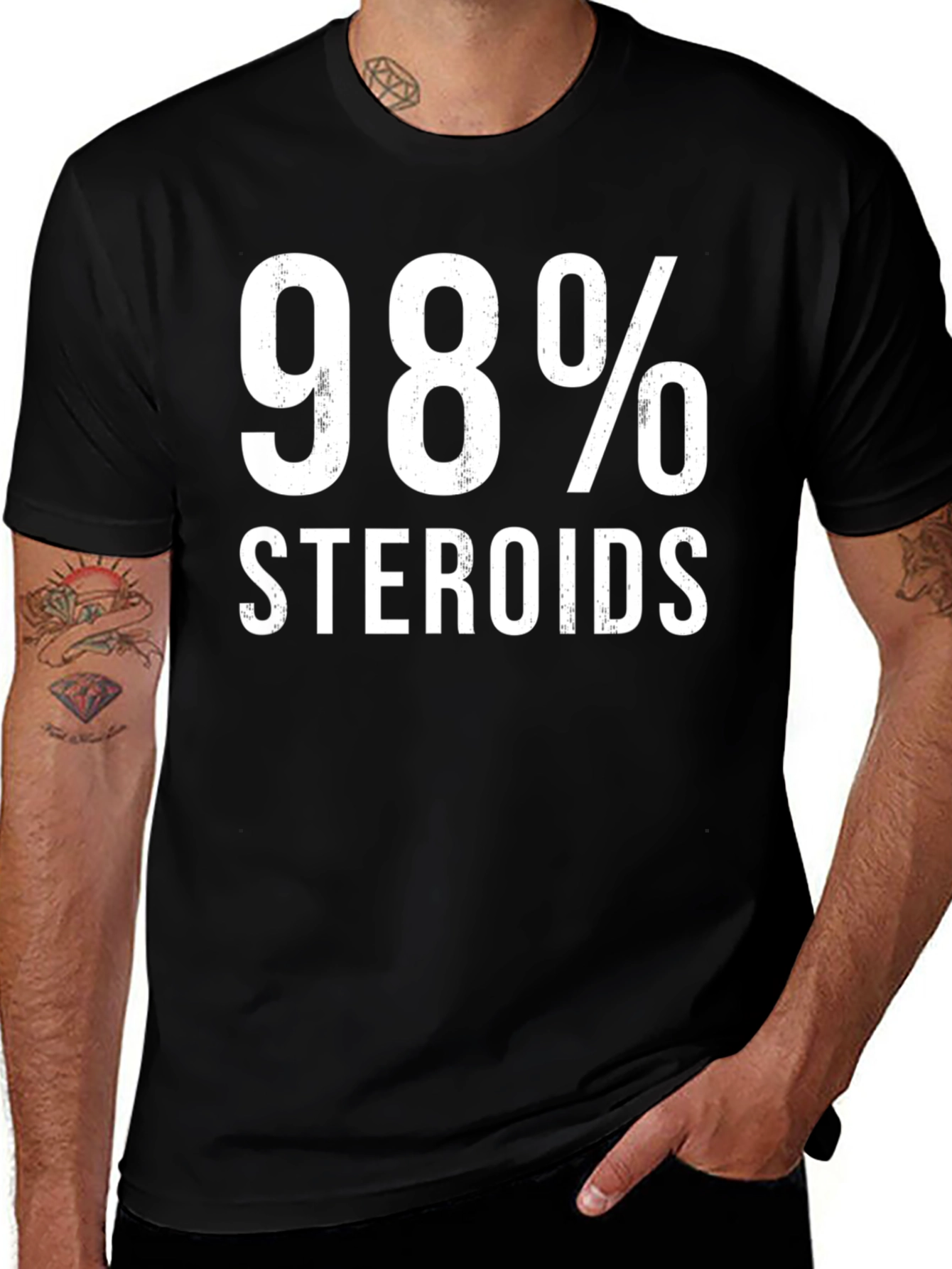 98% Steroids Funny Gym Workout T-Shirt