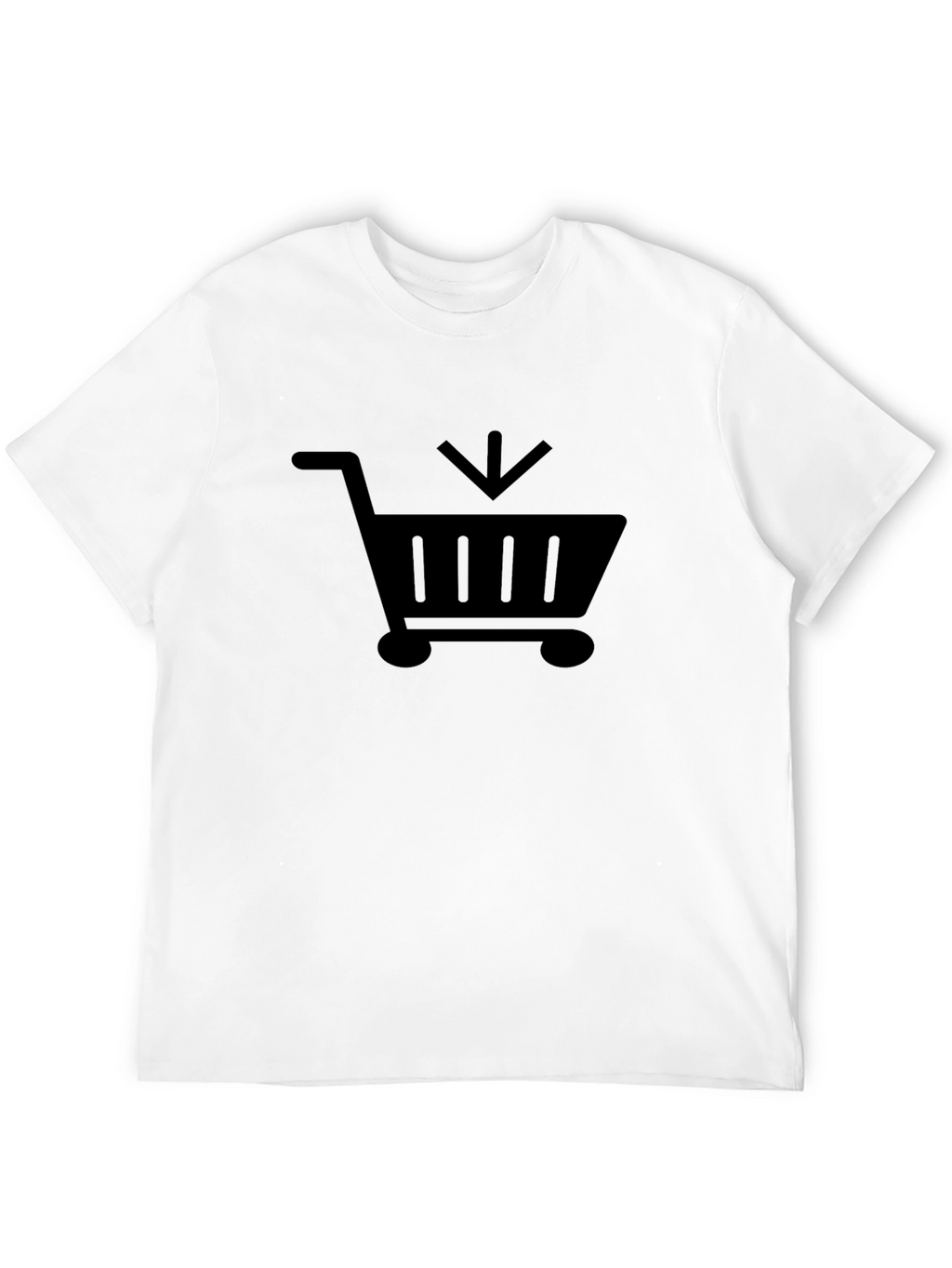 Black Shopping Cart Graphic T-Shirt