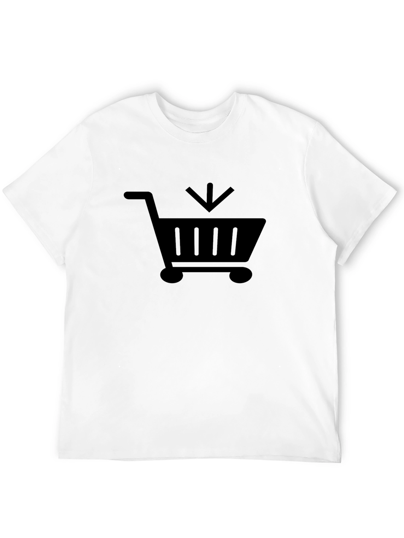 Black Shopping Cart Graphic T-Shirt
