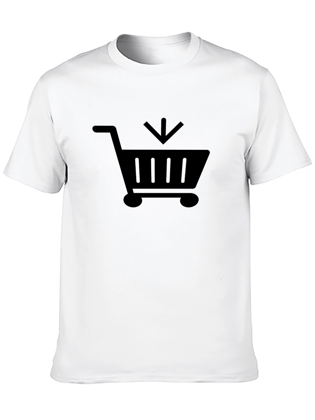 Black Shopping Cart Graphic T-Shirt