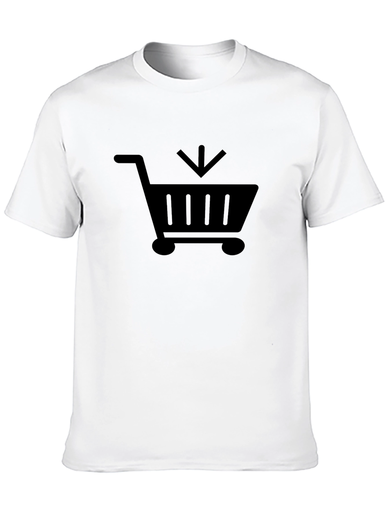 Black Shopping Cart Graphic T-Shirt